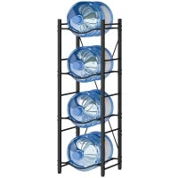Supporto per Taniche d'Acqua a 4 Livelli, 34x34x105 cm, Nero
