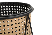 Set 2 Portavasi Ø21x40-19x22 cm in Metallo Nero e Crema