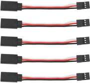 Cavo di estensione servo 75 mm - 3-Pin - 22AWG - Set di 5 - Flessibile - Compatibile con Futaba/JR