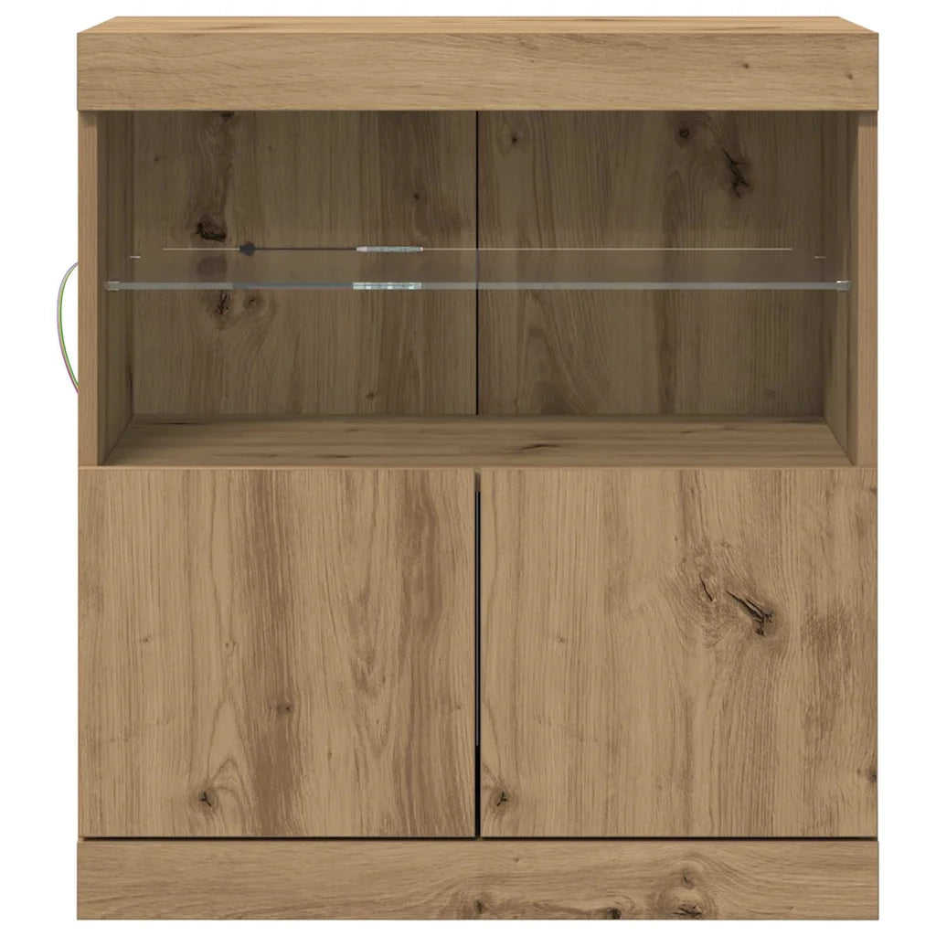 Madia LED Marrone 60,5 x 37 x 67 cm Legno multistrato 863028