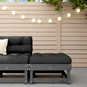 Sedia da giardino-Poggiapiedi da Giardino con Cuscino Legno Massello Pino Grigio 765832