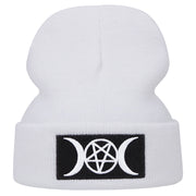 Cappelli invernali caldi con luna ricamata, colore bianco