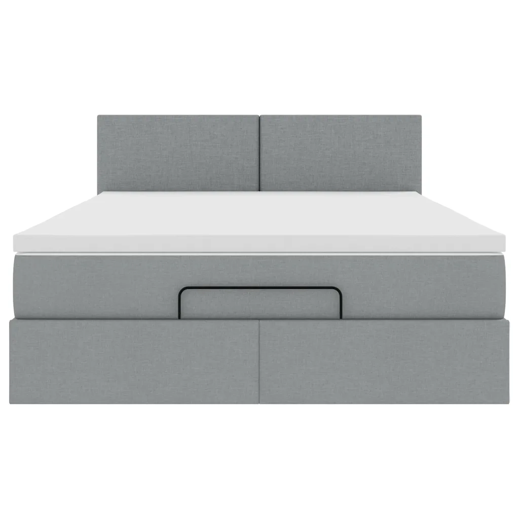 Struttura Letto Pouf con Materasso 140x200 cm in Tessuto 3312229