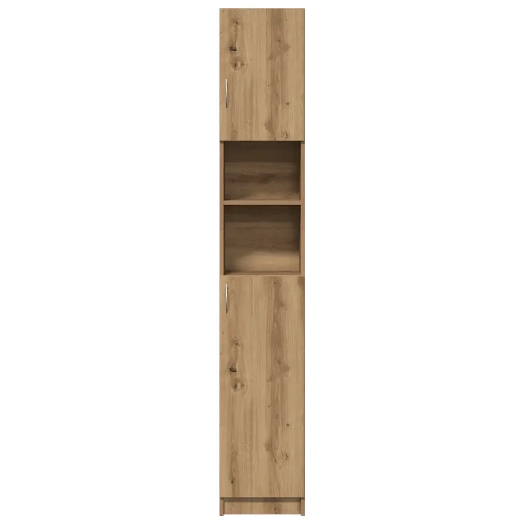 Mobiletto da bagno artigianale in rovere 32x25,5x190 cm in legno ingegnerizzato 856049