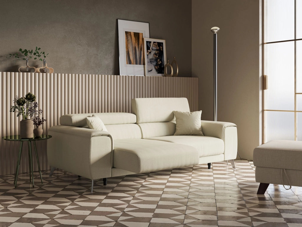 Fusion Divano con sedute allungabili in tessuto smacchiabile T05 185 cm giallo