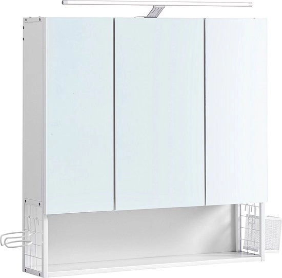 Cassa da Bagno in Alluminio - Organizzatore di Archiviazione - Fermovento in Alluminio Vetro - Pannelli Regolabili - Supporto per Asciugacapelli - 14,5 cm x 70 cm x 70 cm