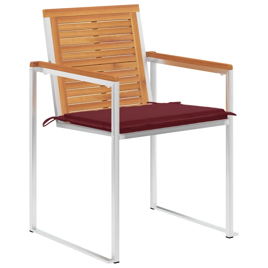Sedie da Giardino con Cuscini 6 pz in Legno Massello di Acacia 3078506