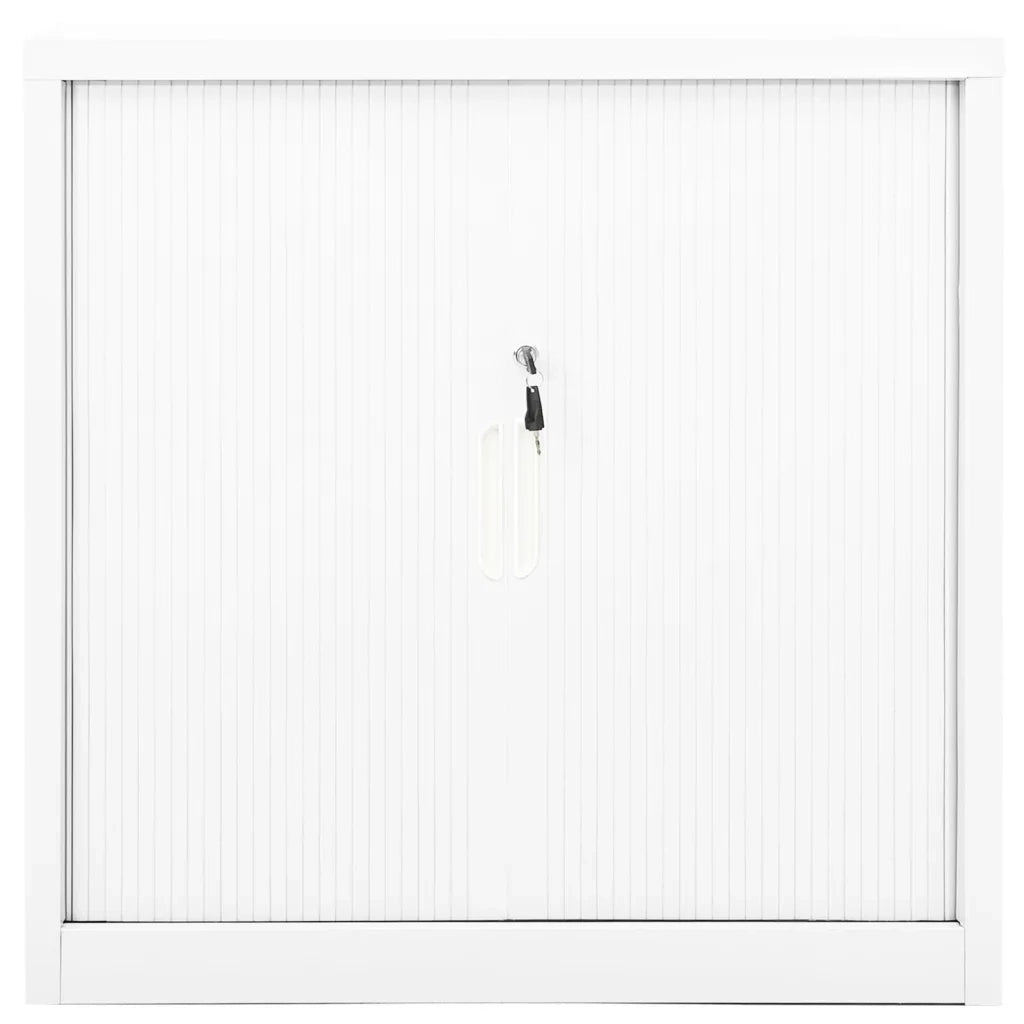 Armadio con Ante Scorrevoli Bianco 90x40x90 cm in Acciaio