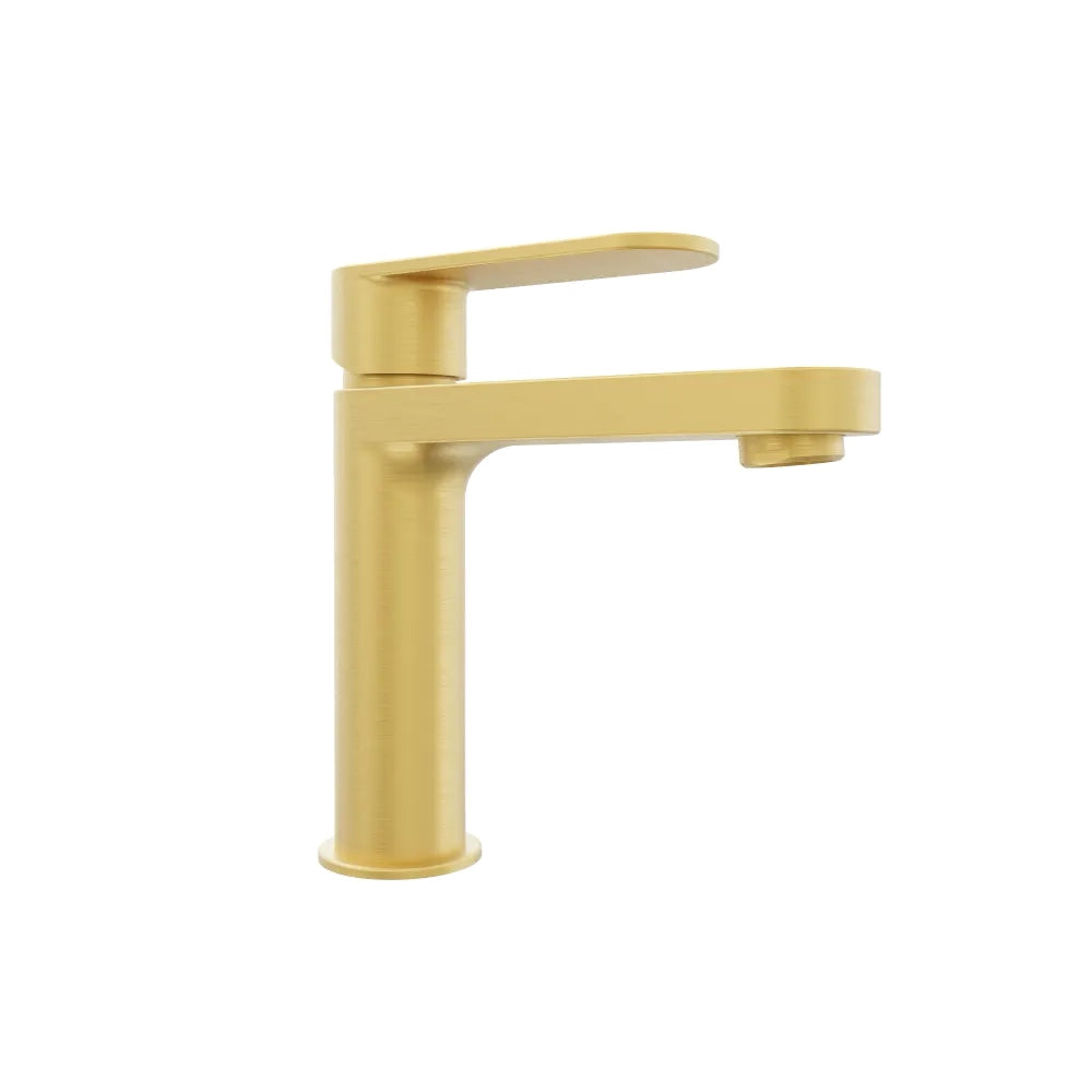 Miscelatore lavabo senza scarico oro spazzolato altezza 16cm | Margot