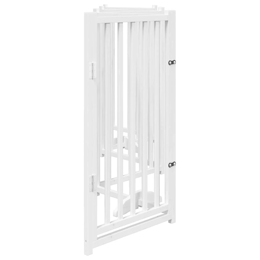 Cancelletto di sicurezza per cani con porta 6 pannelli legno massello di abete bianco 02_0023330