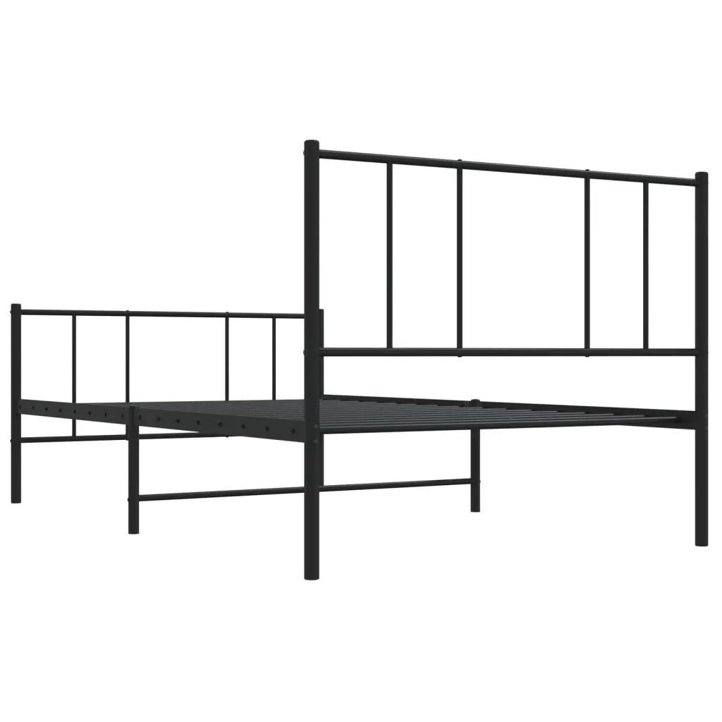 Giroletto con Testiera e Pediera Metallo Nero 107x203 cm