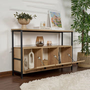 Madia Noda, Credenza 2 Ripiani, 120x30x77h cm Marrone Rovere