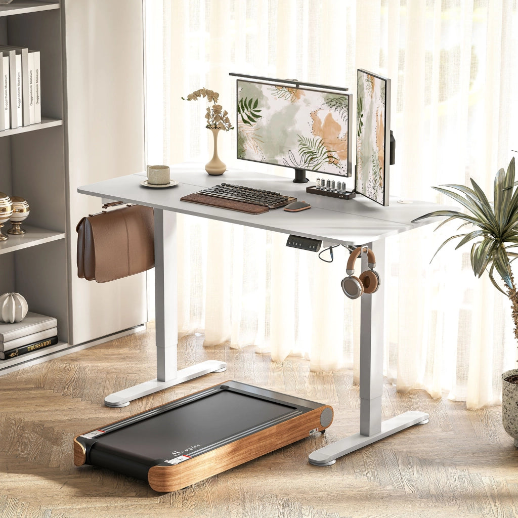 Scrivania regolabile in altezza per computer ¨C zephmum ¨C 140x70x116 cm bianco