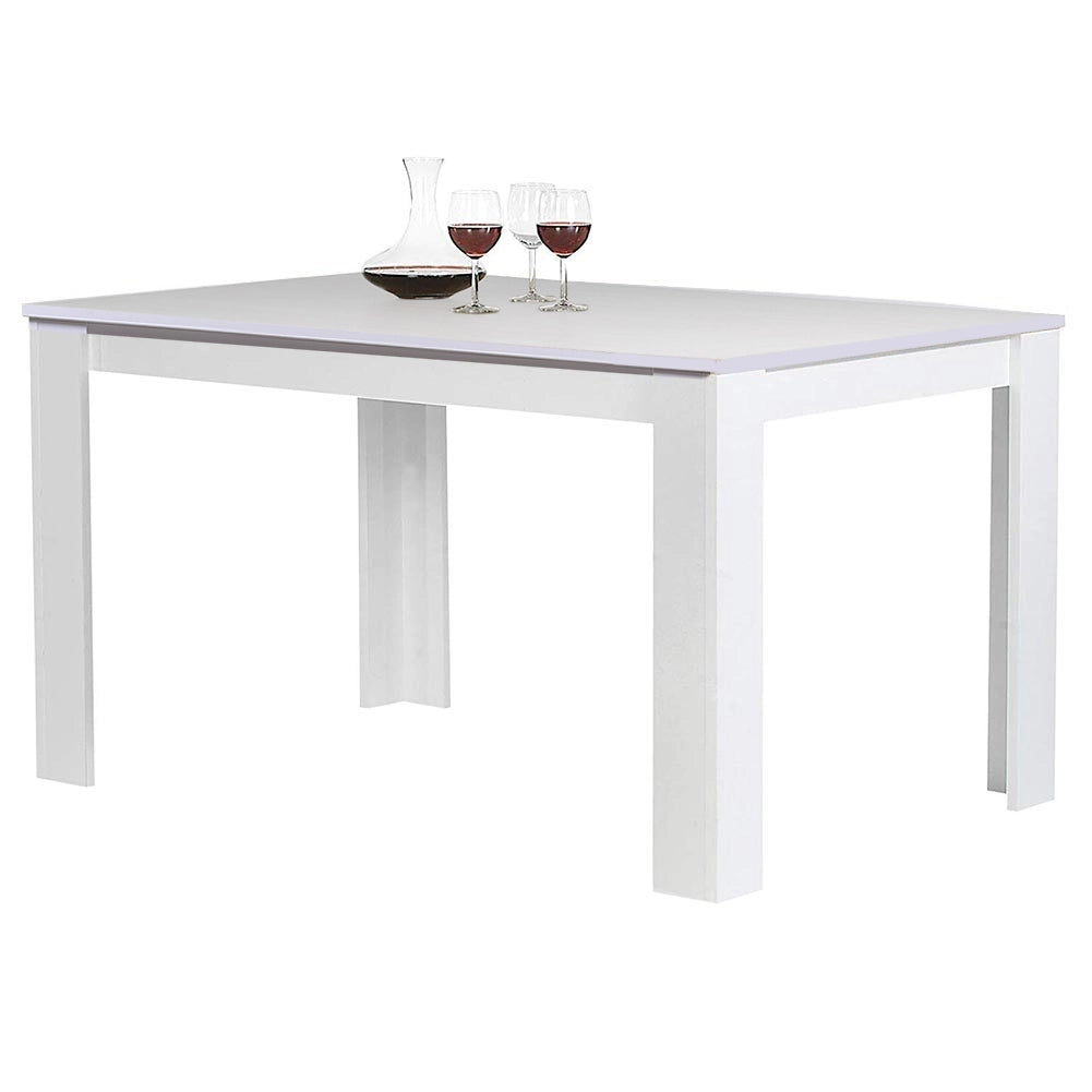 Tavolo per Sala da Pranzo Fisso 120x80 H74cm Bianco e Top 18mm Moderno