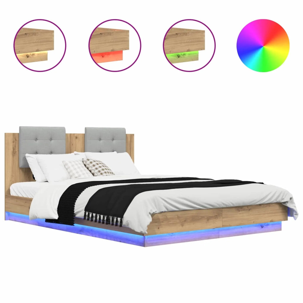 Struttura letto con testata Rovere artigianale 120 x 200 cm