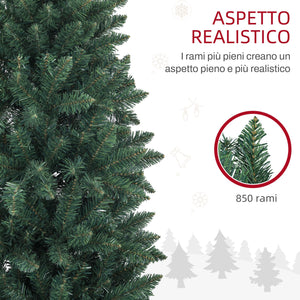 Albero di Natale Artificiale 180 cm 479 Rami Design Alto e Stretto Verde