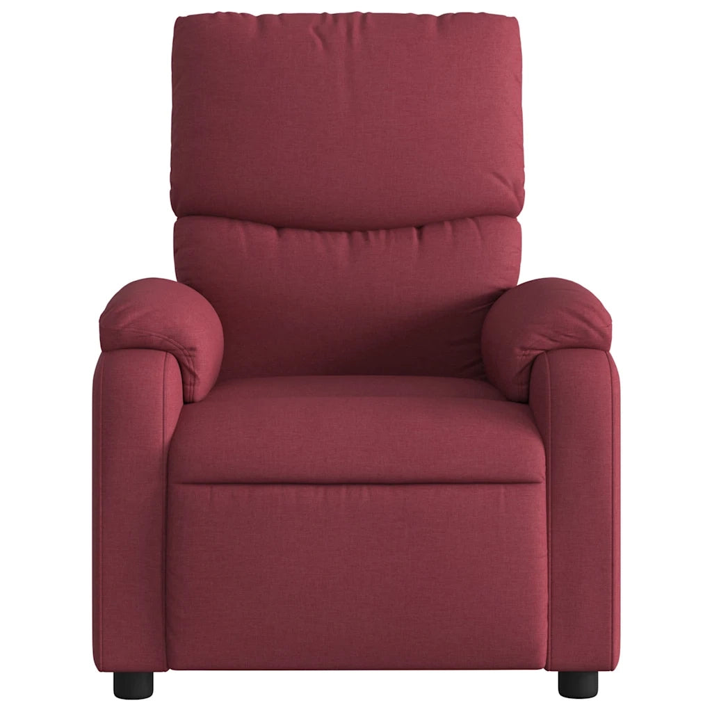Poltrona Elettrica Reclinabile-Divano Sedia Rosso Vino in Tessuto 340845