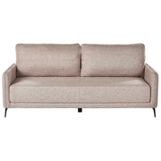 Divano letto in tessuto marrone chiaro imbottito 3 posti letto estraibile gambe in metallo funzione letto minimalista