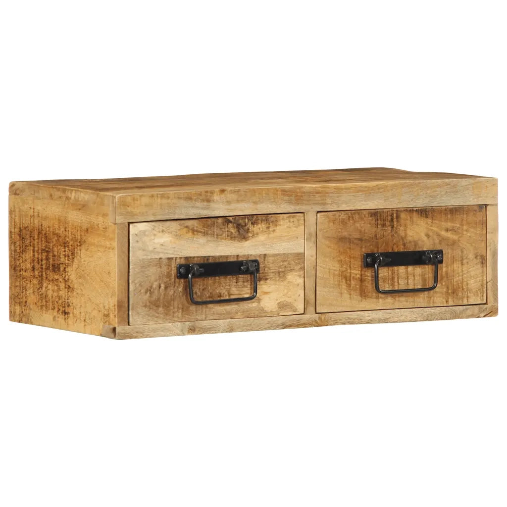 Mobile TV a Parete 60x30x19 cm Legno Grezzo Massello di Mango 4017458