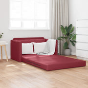 Divano a Terra Letto 2 in 1 Rosso Vino 124x71x78 cm Pelle Artificiale