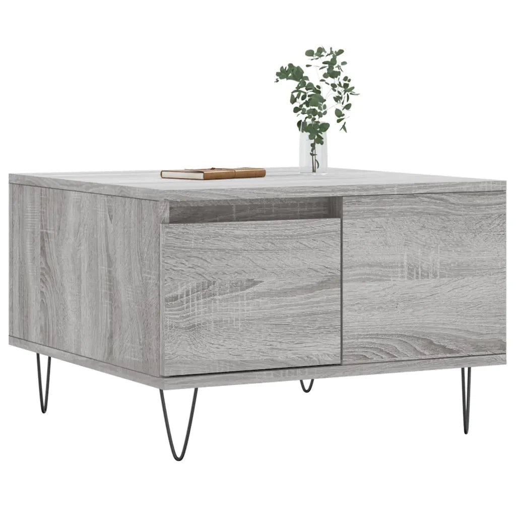 Tavolino Salotto-Tavolino da soggiorno-Tavolo Grigio Sonoma 55x55x36,5 cm Legno Multistrato 489134