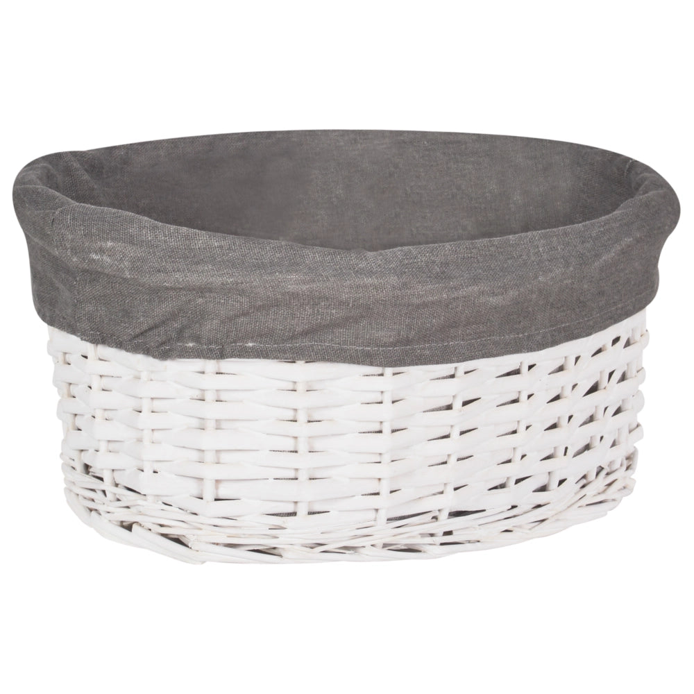Set di 5 cesti per la biancheria in legno di salice moderno grigio stile moderno