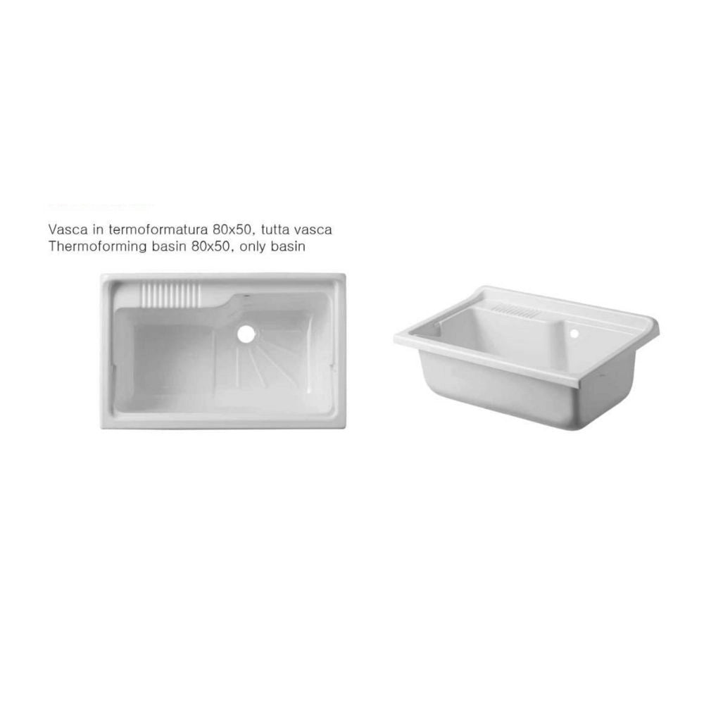 Negrari mobile lavatoio a 2 ante in pvc garden e kit scarico incluso 80x50 cm