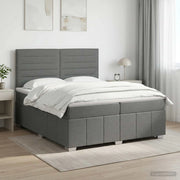 Letto box spring con materasso Grigio Scuro 200 x 200 cm 3454212