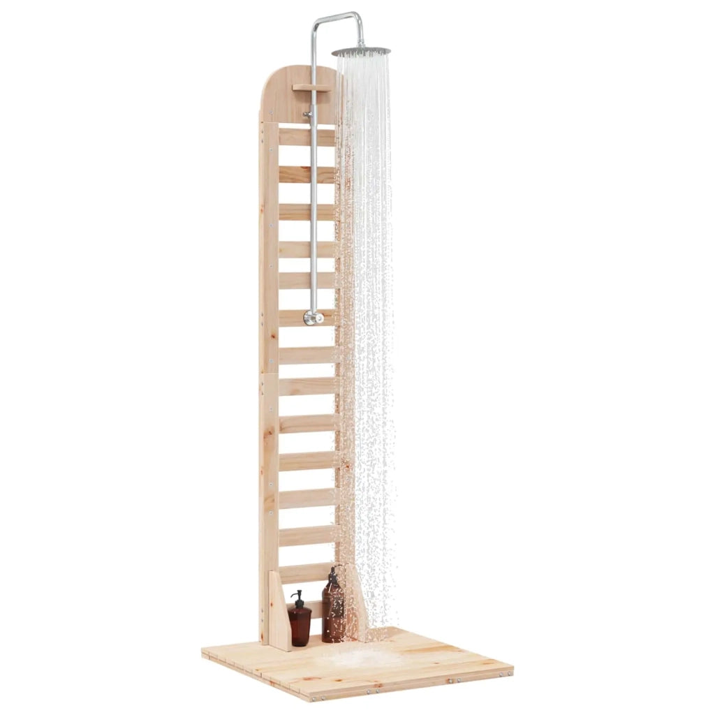Doccia da esterno 223 cm Legno massello di pino e acciaio inox 886328