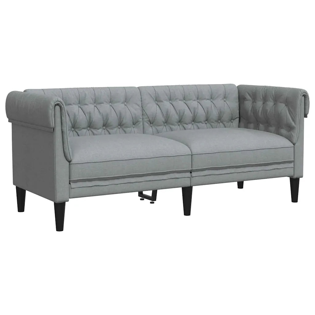 vidaXL Divano Chesterfield Grigio chiaro 182.5 x 74.5 x 74.5 cm