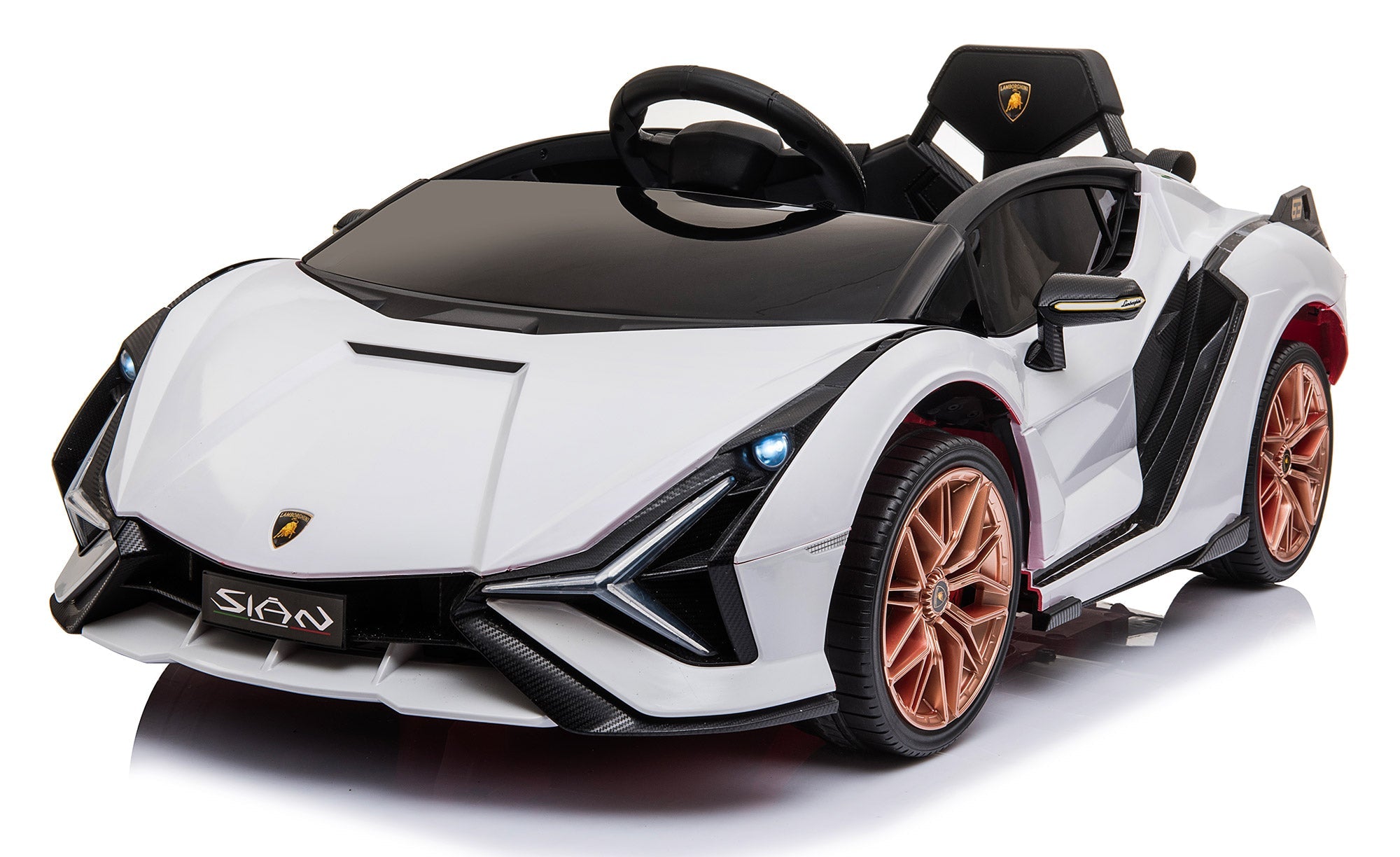 Macchina Elettrica per Bambini 12V con Licenza Lamborghini Sian FKP 37 Bianca