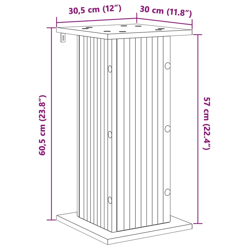 Supporto per piante Rovere Artigianale 30,5 x 30 x 60,5 cm 899796