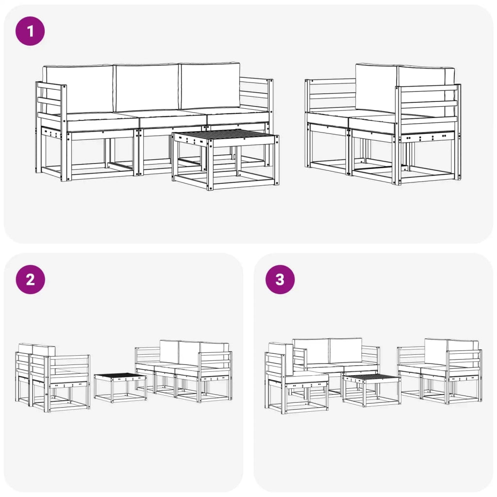 Set di divani da esterno 6 pz 3387232