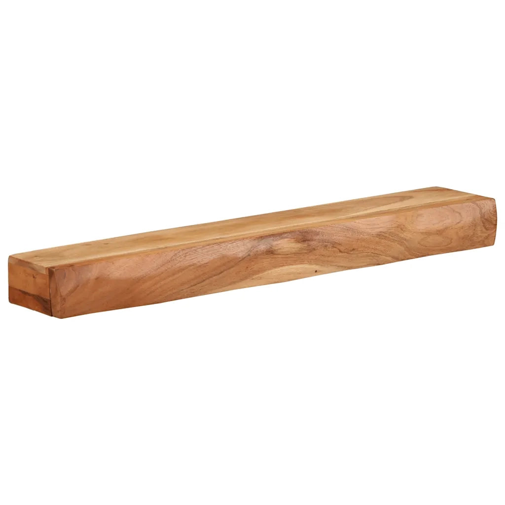 2 pz Mensole da Parete | Scaffali a Parete | Ripiano a parete 80x17x8 cm in Legno Massello di Acacia