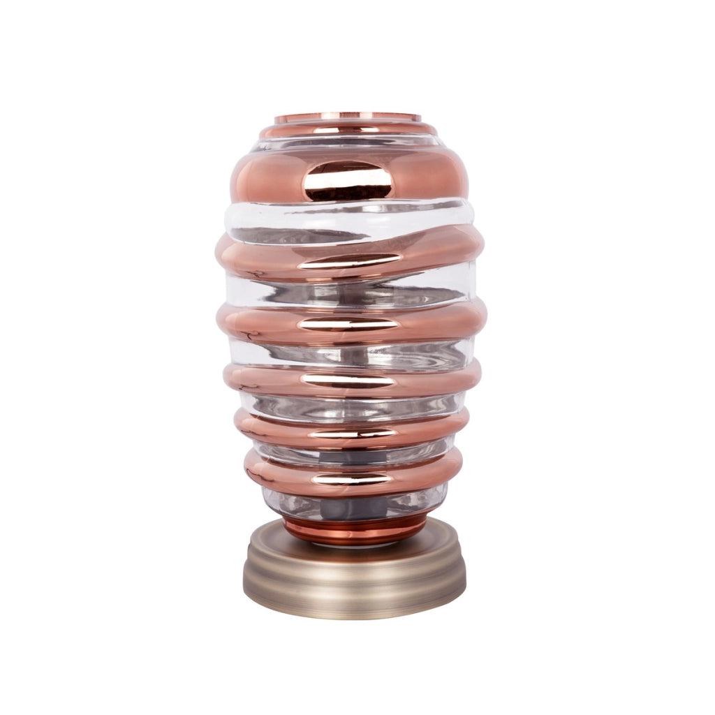 Lampada da tavolo Aladin II in vetro e rame