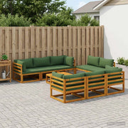 Set Salotto da Giardino Componibile 9 Pezzi Naturale 3417256