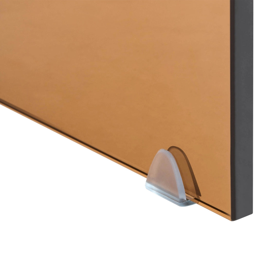 Set di 2 Tavolini Rettangolari a Nido in Vetro marrone stile Minimalista soggiorno