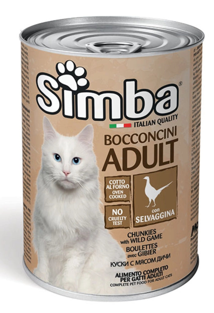 BOCCONCINI PER GATTI 'SIMBA' selvaggina - gr 415- 24 pezzi  - MONGE