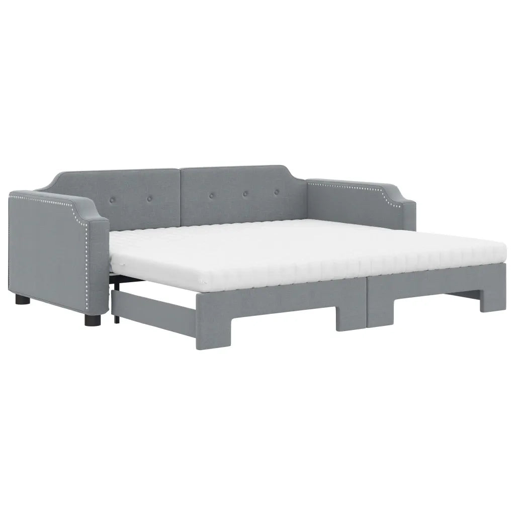 Divano Letto Estraibile Materassi Grigio Chiaro 100x200 Tessuto 3197657