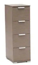 Cassettiera 4 cassetti rovere grigio già montato L27 H85 P38