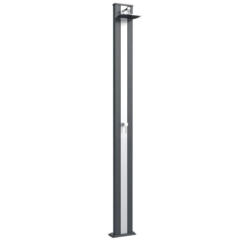 Doccia Tradizionale In Alluminio Spring S Con Miscelatore E Lavapiedi Colore Antracite/Inox Cv-A225/7016-I