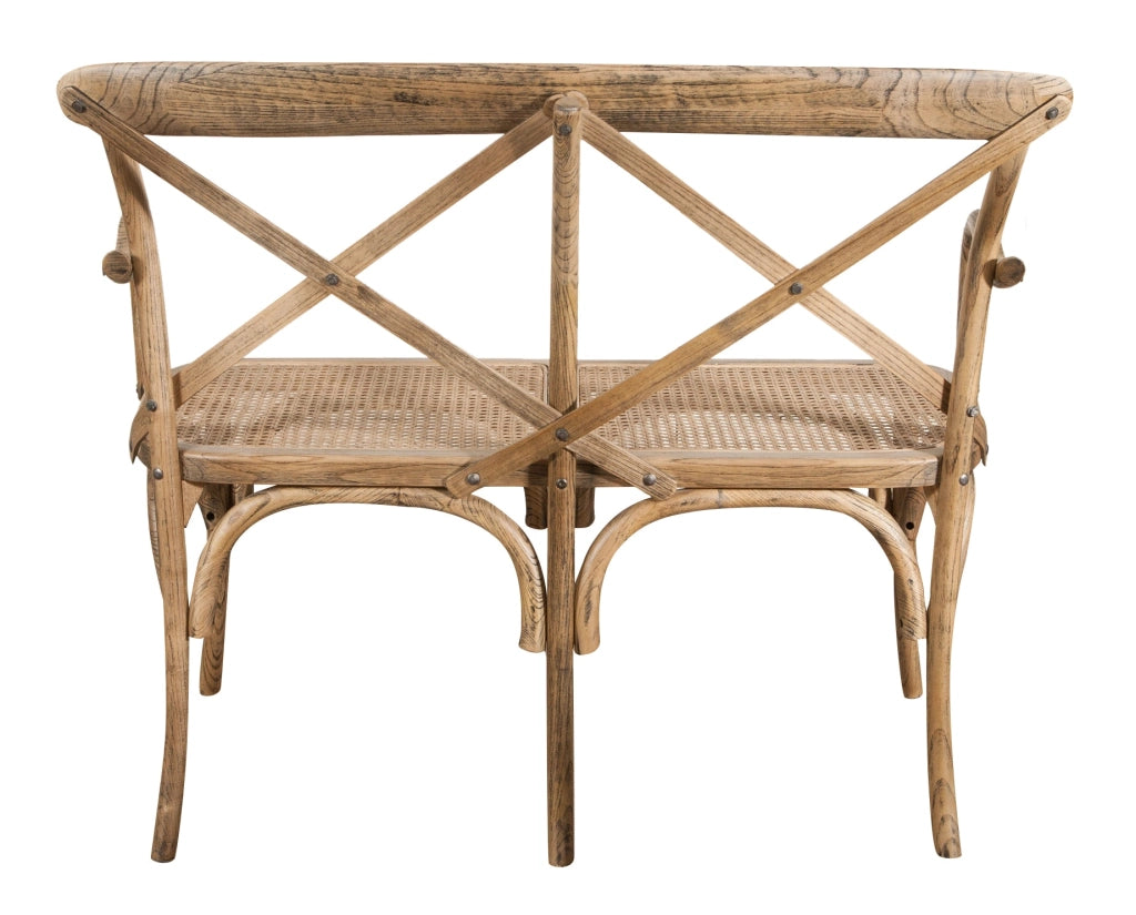 Biscottini Divanetto due posti tipo Thonet finitura noce chiaro L105XPR50XH90 cm. fascino