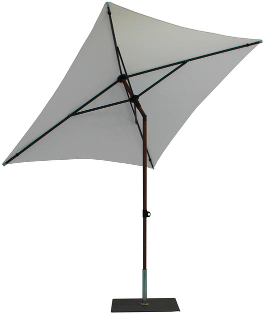 Ombrellone da Giardino 2x2 m Palo Ø38 mm in Alluminio Effetto Legno Tessuto Poliestere Trend Wood Bianco