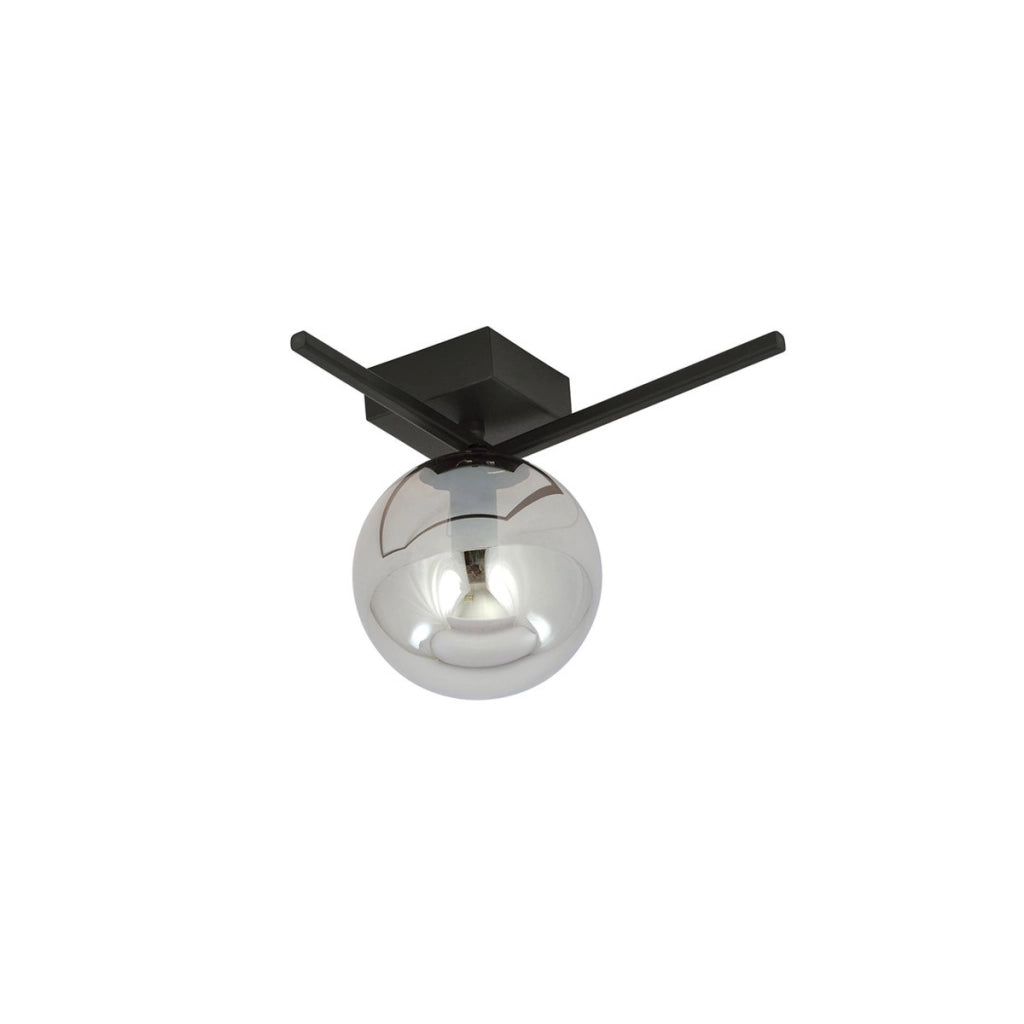 Lampada da soffitto Imago in acciaio nero e vetro grafite