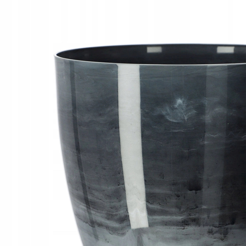 Coprivaso KADAX da 18 cm, vaso da fiori grigio effetto marmo, supporto per fiori da soggiorno