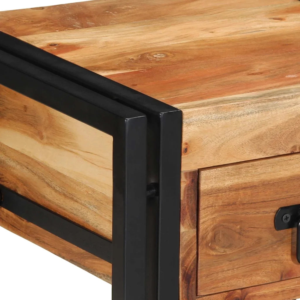 Set di 2 Comodini | Armadio da Notte | Mobiletto da notte 40 x 35 x 50 cm Legno di Acacia Massello