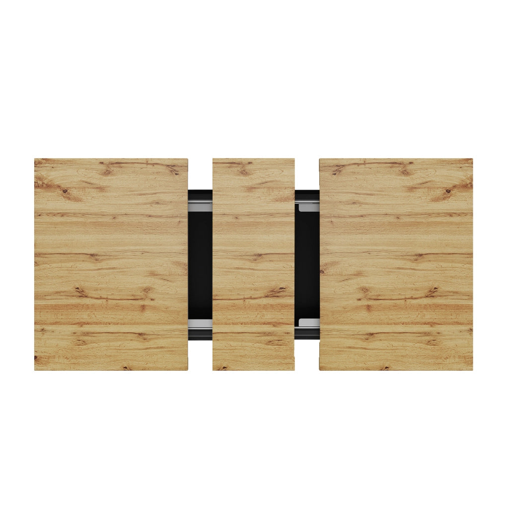 Tavolo da pranzo allungabile 110x80x75 cm con LED in MDF e metallo naturale