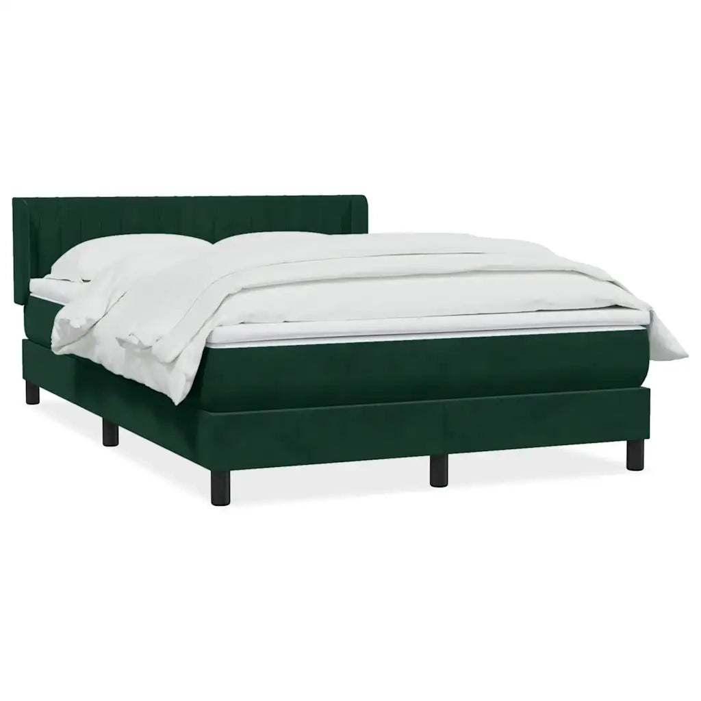 vidaXL Giroletto a Molle con Materasso Verde Scuro 160x220 cm Velluto