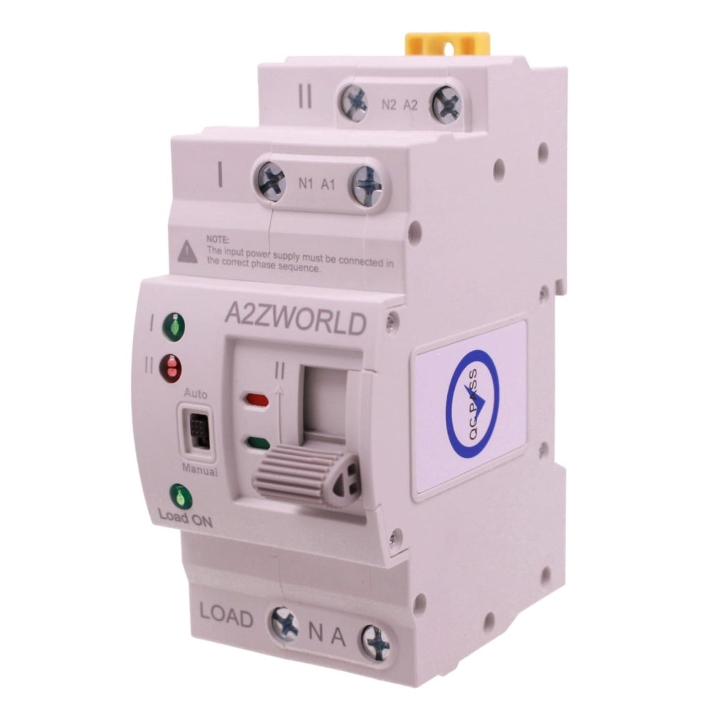 ATS Commutatore di Trasferimento Automatico Doppio Alimentazione 63A AC 230V Per Fotovoltaico, Disponibili 2P 4P (2P)