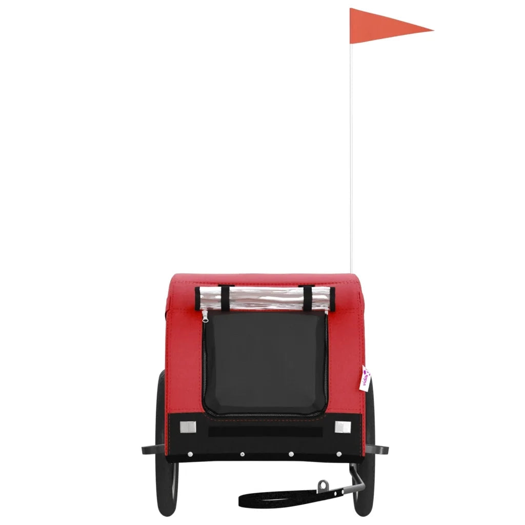 Rimorchio da Bici per Animali Rosso e Nero Oxford e Ferro CFW7047418